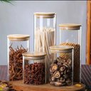 Ver imagem 5 de Kit 4 Potes Borossilicato Hermético Tampa Bambu Class Home