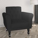 Ver imagem 4 de Poltrona Decorativa Classic Capitonê Suede Diversas Cores - DS Estofados - Preto