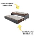 Ver imagem 7 de Bicama Box Solteirão 99x199 Courino Linho com 2 Colchões Relax Adorabile Molas Ensacadas