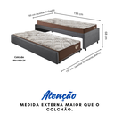 Ver imagem 2 de Bicama Box Solteirão 99x199 Courino Linho com 2 Colchões Relax Adorabile Molas Ensacadas