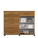 Ver imagem 2 de Cômoda Sapateira 6 Gavetas Sapateira Platina Lukaliam Freijo