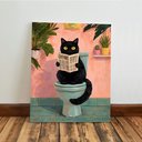 Ver imagem 4 de Kit3 Quadro Decorativo Gato Banheiro Moderno Pintura Vintage Qualidade Premium 28x20cm