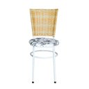 Ver imagem 3 de 2 Cadeiras para Cozinha Branca Hawai Palha Assento Floral Cor:floral Branco