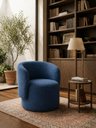 Ver imagem 1 de Poltrona Orgânica Alia Sala Recepção Closet Tecido Veludo :Azul