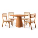 Ver imagem 3 de Conjunto Sala de Jantar Mesa Cone Amadeirada 120cm + 4 Cadeiras Ava