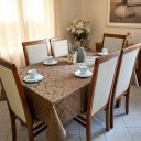 Ver imagem 3 de Toalha de Mesa Jacquard 04 Lug Cozinha Quadrada:Marrom