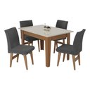 Ver imagem 6 de Conjunto Mesa De Jantar 120 Cm Com 4 Cadeiras Tokio Multimóveis Ex1004 Madeirado/Off White/Grafite