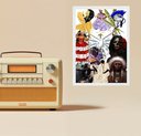 Ver imagem 1 de Quadro Decorativo Umbanda 24x18cm - com Vidro:moldura Branca