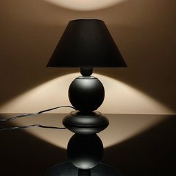Abajur Moderno Decoração Quarto Sala Luminária Maetê Preta Cúpula Preta - 2