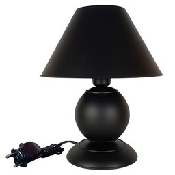 Abajur Moderno Decoração Quarto Sala Luminária Maetê Preta Cúpula Preta - 1