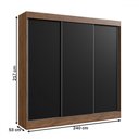 Ver imagem 4 de Guarda-roupa Casal Michigan 3 Portas 4 Gavetas 100% Mdf Castanho/preto - Doripel