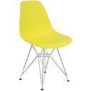 Ver imagem 2 de Kit 2 Cadeiras Charles Eames Eiffel Base Metal Cromado Amarela