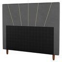 Ver imagem 1 de Cabeceira Cama Box Casal King Size Dallas 195cm Linho Cinza - Abmaza