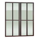 Ver imagem 1 de Porta Correr 4F.Móv.210 x 200 Elite c/Fechad.Tetra V.Liso Marrom Corten Brimak
