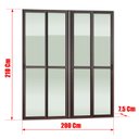 Ver imagem 2 de Porta Correr 4F.Móv.210 x 200 Elite c/Fechad.Tetra V.Liso Marrom Corten Brimak