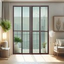 Ver imagem 3 de Porta Correr 4F.Móv.210 x 200 Elite c/Fechad.Tetra V.Liso Marrom Corten Brimak