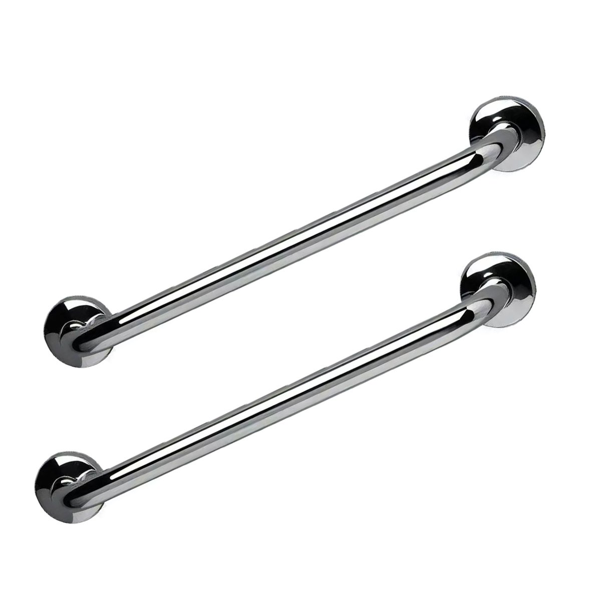 Barra Alça Apoio 40cm Aço Inox Kit 2 Uni Acessibilidade Pcd Cadeirante Criança Suporte Anti Queda Ev