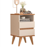 Mesa De Cabeceira Retrô Pés Palito Em Madeira Maciça - Pop - varias cores - Off white/frejó - 1