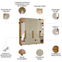 Ver imagem 3 de Guarda Roupa Casal 230cm com Espelho Barok Opala/cumaru Z10 - Mpozenato