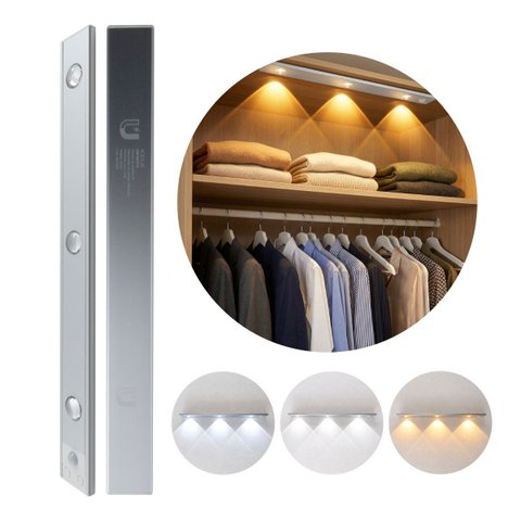 Luminária Led Filetto S/ Fio C/ Sensor 1,5w 40cm Usb/imã 3 Cores 3 Focos Direcional St3291
