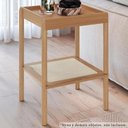 Ver imagem 1 de Mesa Lateral 58 cm Pes Madeira Palhinha Oslo Hanover/Roble - 27962