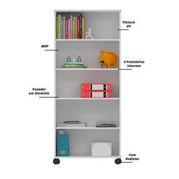 Armário Multiuso 2 Portas para Lavanderia com Rodízios Arezzo J&a Moveis Branco - 3