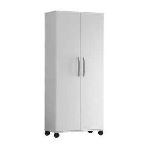 Armário Multiuso 2 Portas para Lavanderia com Rodízios Arezzo J&a Moveis Branco