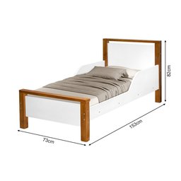 Mini Cama de Criança Infantil Montessoriana Branca e Mel - 3