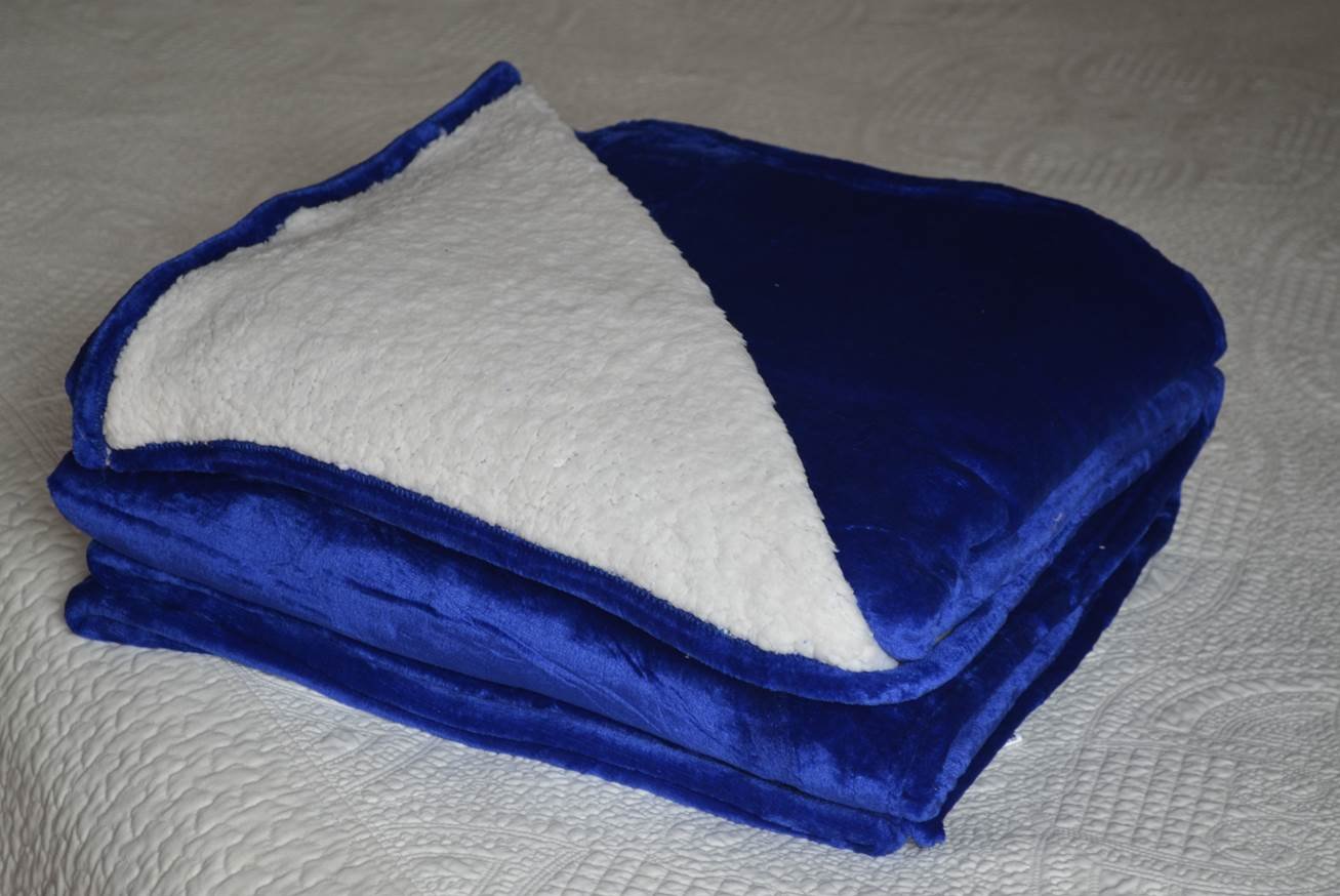 Cobertor Sherpa Mink Parahyba - Azul Royal - Casal