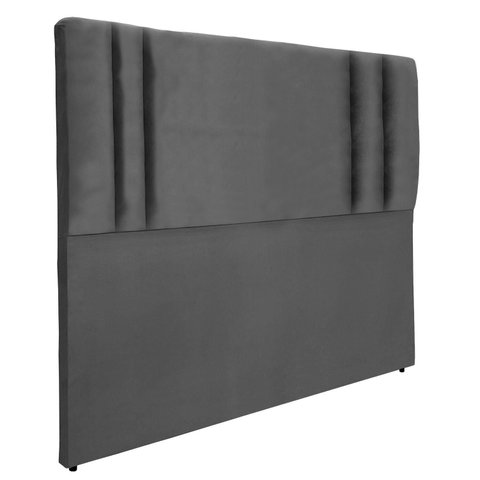 Cabeceira Módulos Cama Box Estofada Luxo Suede Rbl:solteiro Tradicional/cinza