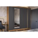 Ver imagem 2 de Guarda Roupa Casal 4PT 3g Esp Pé CB01T591 Grafite Kappesberg