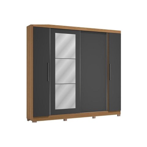 Guarda Roupa Casal 4PT 3g Esp Pé CB01T591 Grafite Kappesberg