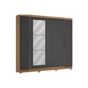 Ver imagem 1 de Guarda Roupa Casal 4PT 3g Esp Pé CB01T591 Grafite Kappesberg
