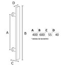 Ver imagem 2 de Puxador para Porta Il4050 - Gold - 600x400mm