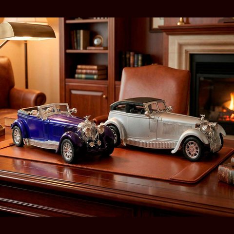 Carro Miniatura Colecionável Antigo Clássic Fricção Kit 2pçs