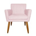 Ver imagem 1 de Poltrona Camila Estofada para Sala de Espera - Suede - Sv Decor:rosa Bebe
