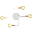 Ver imagem 2 de Lustre Sputnik 4 Braços Branco/Cobre Quarto Sala Cozinha