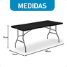 Mesa Maleta Dobrável 1,80m com Alça Navalha:preto - 9
