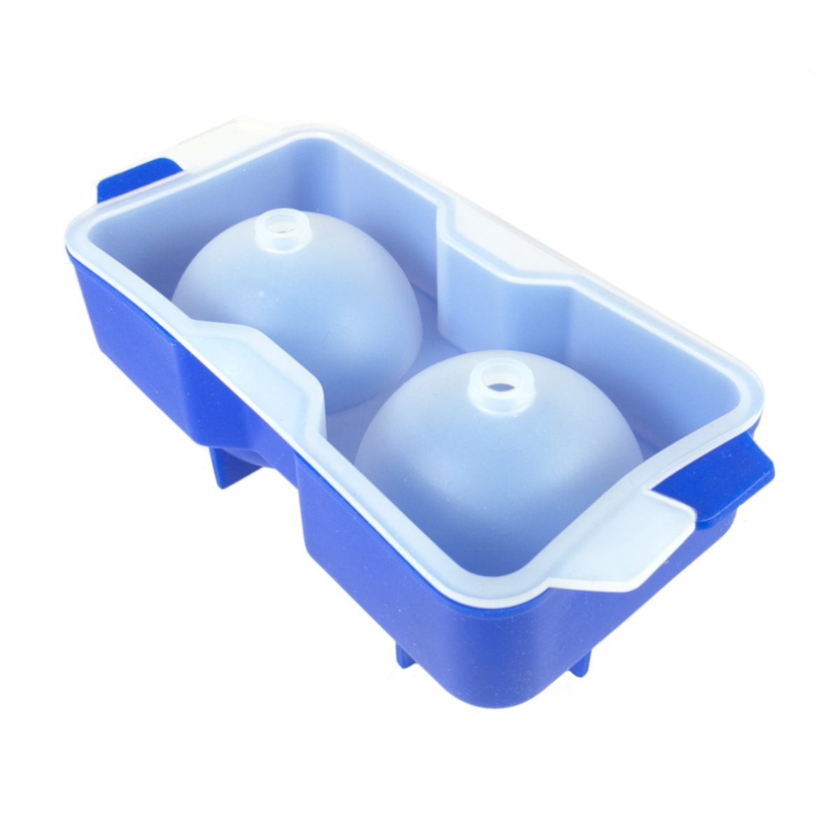 Forma Bola de Gelo em Silicone com 2 Espaços:Azul - 1