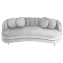 Ver imagem 1 de Sofá Curvo 3 Lugares Orgânico Sala Recepção Escritório Decorativo Luxo Panamá 185cm Suede