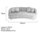 Ver imagem 3 de Sofá Curvo 3 Lugares Orgânico Sala Recepção Escritório Decorativo Luxo Panamá 185cm Suede