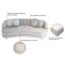 Ver imagem 4 de Sofá Curvo 3 Lugares Orgânico Sala Recepção Escritório Decorativo Luxo Panamá 185cm Suede