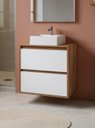 Ver imagem 6 de Gabinete para Banheiro com Cuba e Espelheira com Led 60cm Mdf Freijo com Branco Dubai - On Móveis