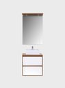 Ver mais imagens de Gabinete para Banheiro com Cuba e Espelheira com Led 60cm Mdf Freijo com Branco Dubai - On Móveis