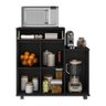 Armário de Cozinha Balcão Multiuso para Microondas Multimóveis Mp2189 Preto - 5