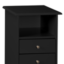 Ver imagem 3 de Mesa de Cabeceira Madeira com 3 Gavetas e 1 Nicho Pés Luiz Xv - Preto Laca
