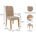 Ver imagem 7 de Conjunto Sala de Jantar Retangular 4 Lugares Mesa Tampo de Vidro 130 cm Agata Cadeiras Estofadas Pao