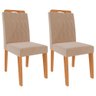 Conjunto Sala de Jantar Retangular 4 Lugares Mesa Tampo de Vidro 130 cm Agata Cadeiras Estofadas Pao - 6