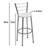 Banqueta Alta Cromada com Encosto Assento Branco - 2