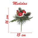 Ver imagem 2 de Kit 4 Ramos Cogumelo Decoração de Natal Artificial com Brilho 16cm